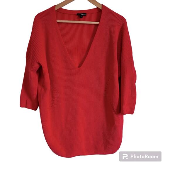 Express women’s‎ sweater large pinkish orange - Picture 1 of 7